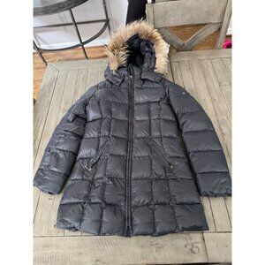 Eddie Pen Genuine Fur Trim Hood Quilted Puffer Winter Down Jacket Girls Size 16